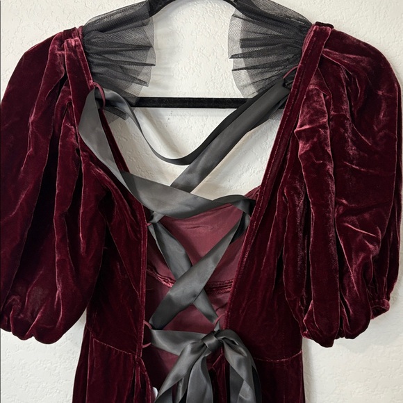 Reformation Burgundy Velvet Midi Dress - Picture 8 of 10